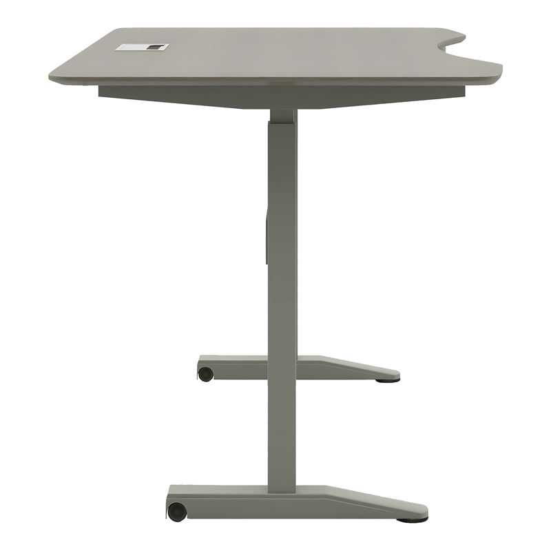 Furniture of America Glenda Metal Adjustable Long Standing Desk in Gray