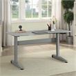 Furniture of America Glenda Metal Adjustable Long Standing Desk in Gray
