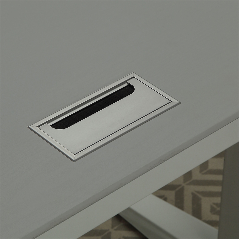 Furniture of America Glenda Metal Adjustable Long Standing Desk in Gray