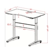 Furniture of America Glenda Metal Adjustable Long Standing Desk in Gray