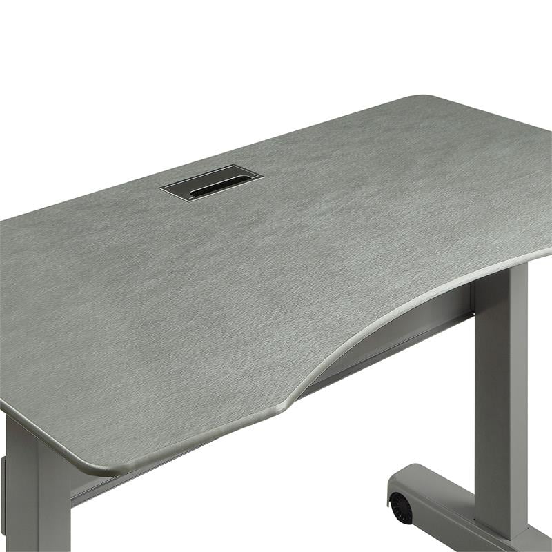 Furniture of America Glenda Metal Adjustable Long Standing Desk in Gray