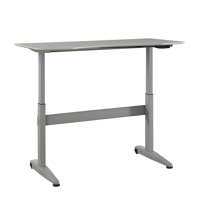 Furniture of America Glenda Metal Adjustable Long Standing Desk in Gray
