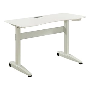 Furniture of America Glenda Metal Adjustable Long Standing Desk in White