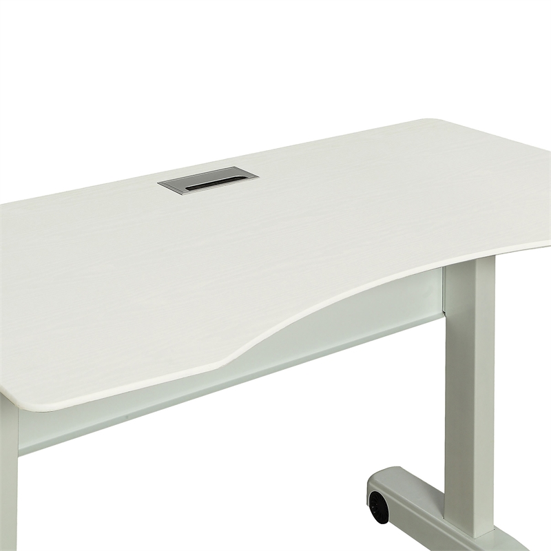 Furniture of America Glenda Metal Adjustable Long Standing Desk in White