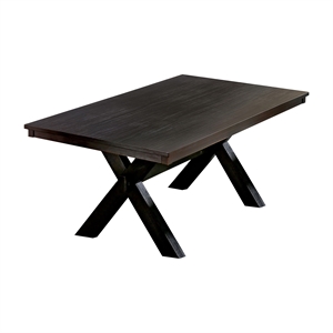 furniture of america denzelle transitional wood dining table in black