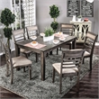 Furniture of America Alyssum Rustic Wood 7-Piece Dining Set in Weathered Gray