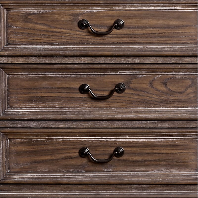 Furniture of America Clyde Wood 6-Drawer Buffet Server in Rustic Natural Tone