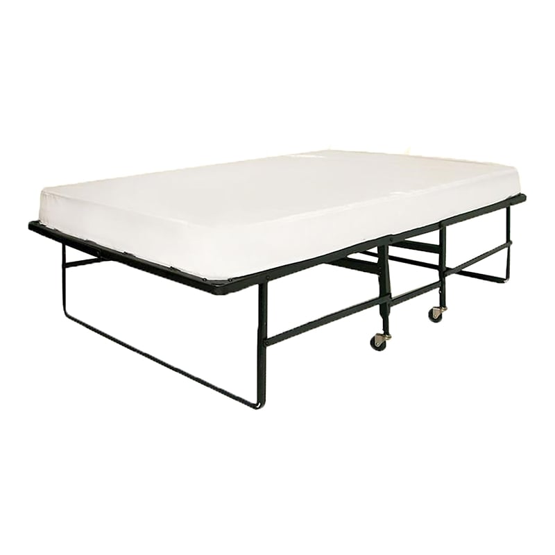 Furniture of America Gouda Black Metal 48-Inch Rollaway Bed Frame with Mattress