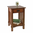 Furniture of America Davis 2-Piece Antique Oak Wood Shelf and End Table Set