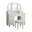 Furniture of America Tamarah Wood 3-Piece Bedroom Vanity Set in White
