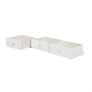furniture of america gosney cottage wood underbed drawers in white (set of 3)