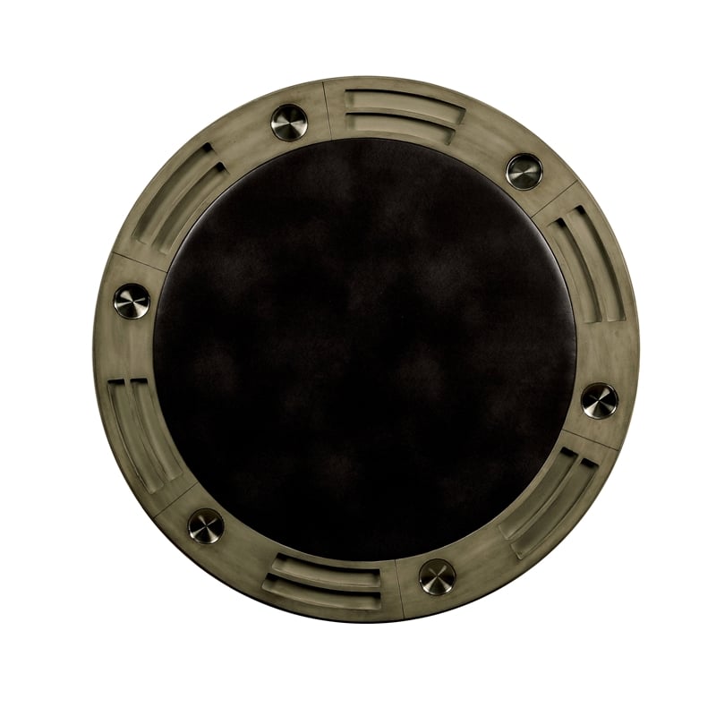 Furniture of America Bellamy Wood Round Multi-Purpose Gaming Table in Gray