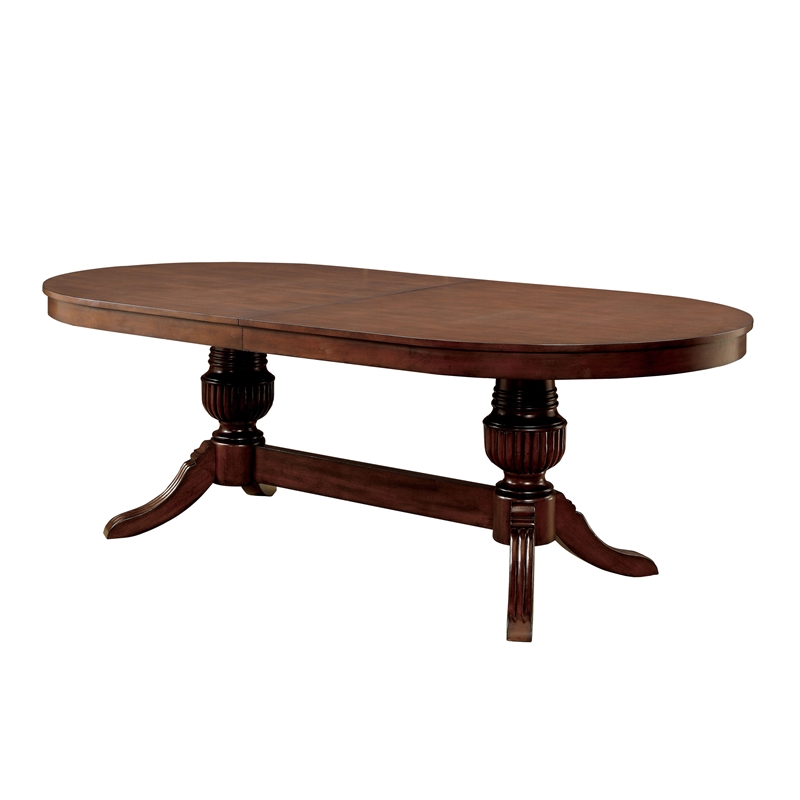 Furniture of America Enschede Solid Wood Gaming Table in Brown Cherry