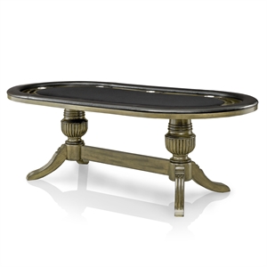 furniture of america enschede contemporary solid wood double pedestal casino game table