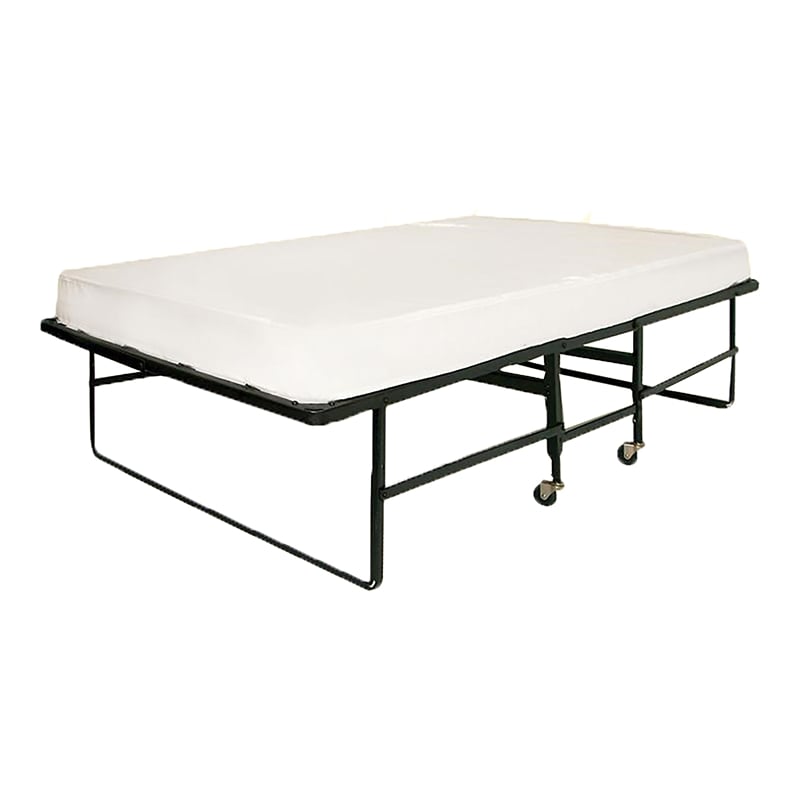 Furniture of America Gouda Black Metal 30-Inch Rollaway Bed Frame with Mattress