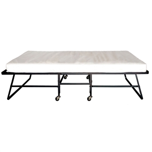 Furniture of America Gouda Black Metal 39-Inch Rollaway Bed Frame with Mattress
