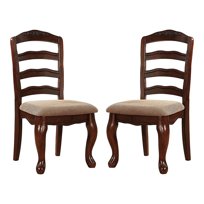 Furniture of America Pienne Transitional 7-Piece Wood Dining Set in Dark Walnut