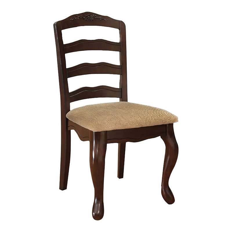 Furniture of America Pienne Transitional 7-Piece Wood Dining Set in Dark Walnut