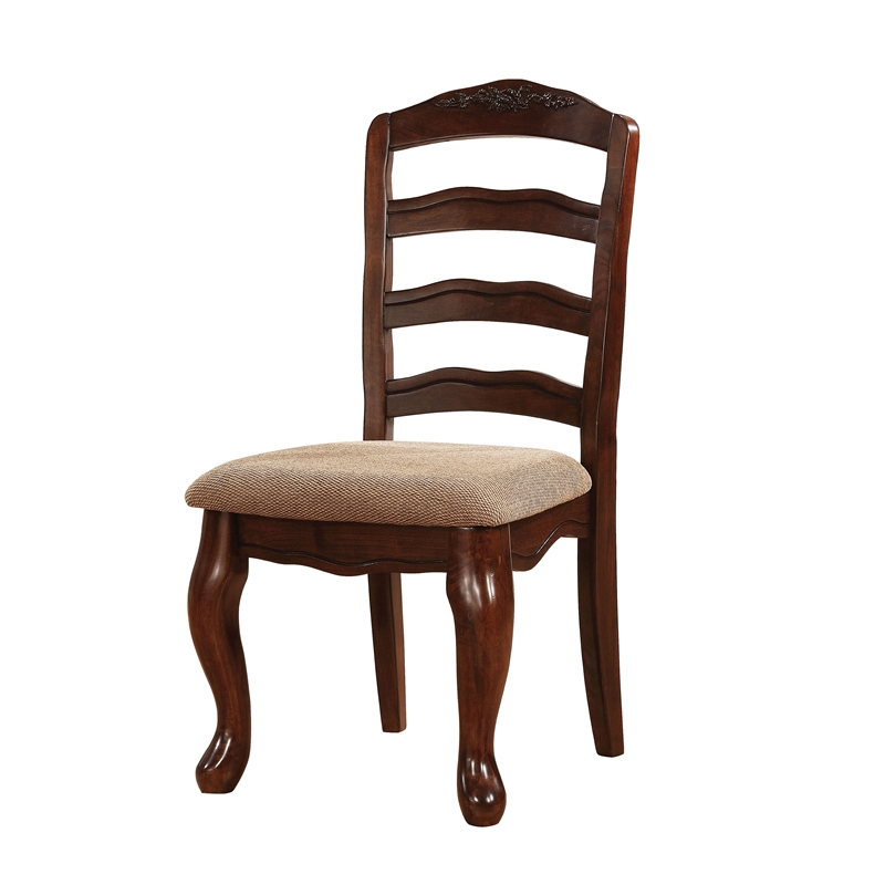 Furniture of America Pienne Transitional 7-Piece Wood Dining Set in Dark Walnut