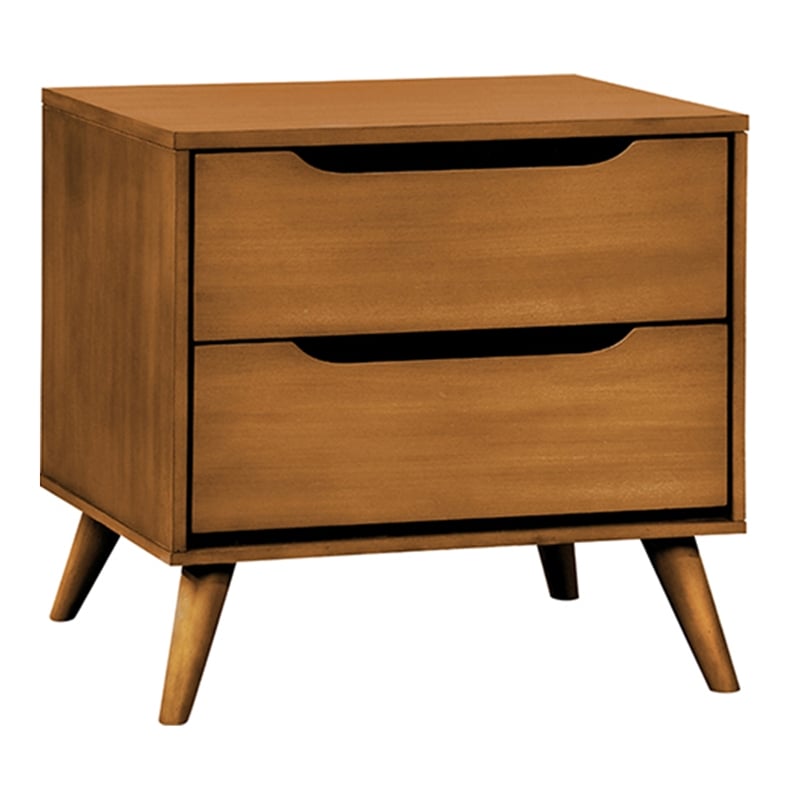 FOA Belkor 2-Piece Oak Solid Wood Bedroom Set - Cal King + Nightstand