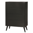 FOA Belkor 3-Piece Black Solid Wood Bedroom Set- King + Nightstand + Chest