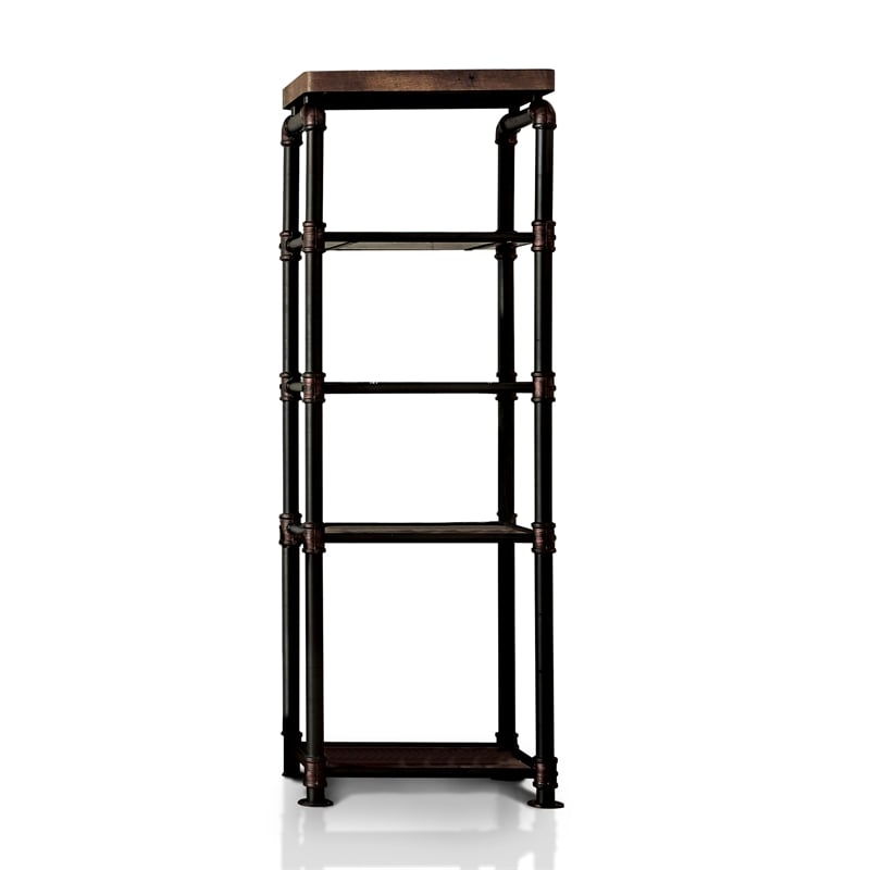 Furniture of America Cyprinus Metal 4-Piece Entertainment Center in Black