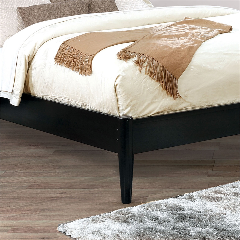 FOA Belkor 3-Piece Black Solid Wood Bedroom Set - Queen + Nightstand + Chest