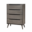 FOA Belkor 3-Piece Gray Solid Wood Bedroom Set - Queen + Nightstand + Chest