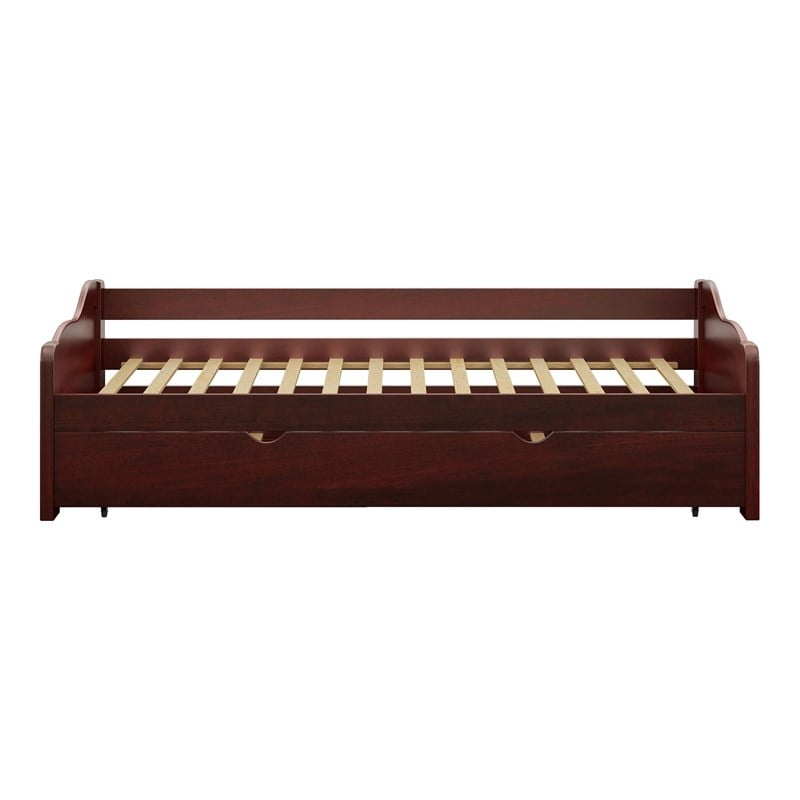 Furniture of America Bateman Wood Daybed with Trundle in Cherry