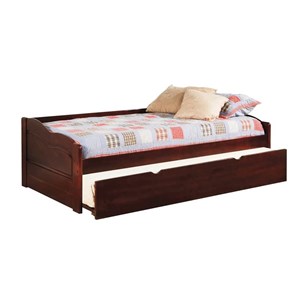 furniture of america bateman wood daybed with trundle in cherry
