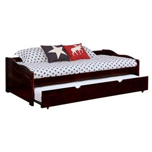furniture of america bateman cottage twin low profile solid wood daybed with trundle