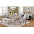 Furniture of America Desi Padded Fabric Dining Bench in Light Gray and Silver