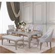 Furniture of America Desi Padded Fabric Dining Bench in Light Gray and Silver