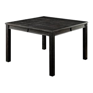 Furniture of America Sinuata Wood 54&quot Counter Height Table in Antique Black
