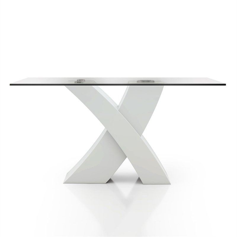 Furniture of America Duell Contemporary 7-Piece Wood Dining Set in White