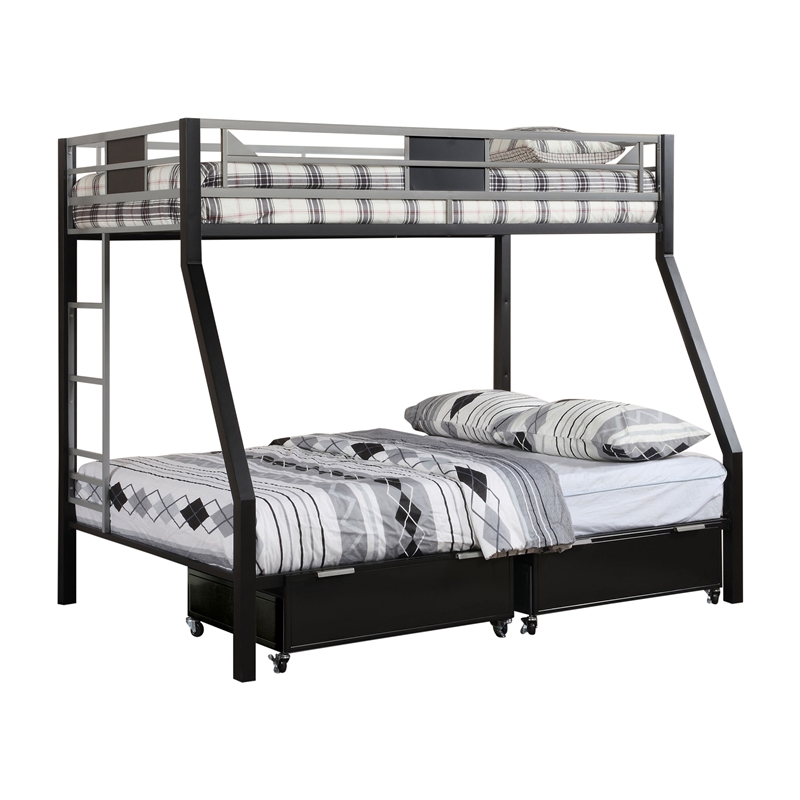 Furniture Of America Didier Metal Twin, Black Metal Twin Full Bunk Bed