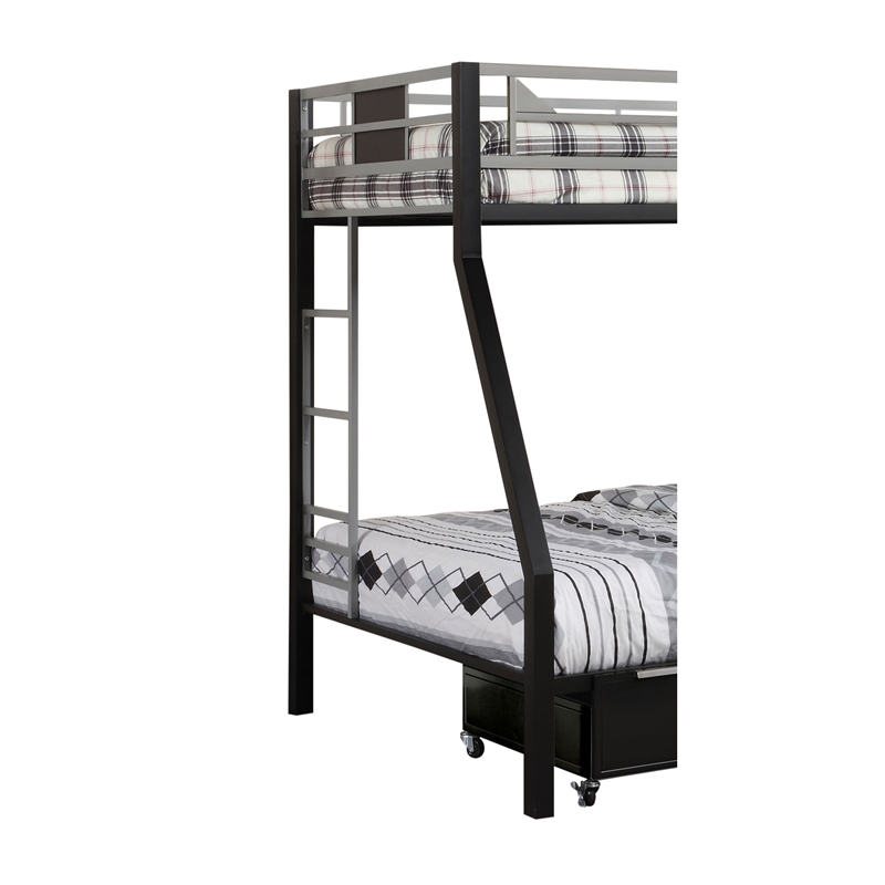 Furniture Of America Didier Metal Twin, Mainstays Black Metal Twin Over Bunk Bed With Dual Ladders