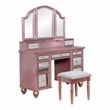 Furniture of America Diane Contemporary Wood 3-Piece Vanity Set in Rose Gold