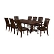 Furniture of America Alstroemeria Wood 9-piece Dining Set in Brown Cherry