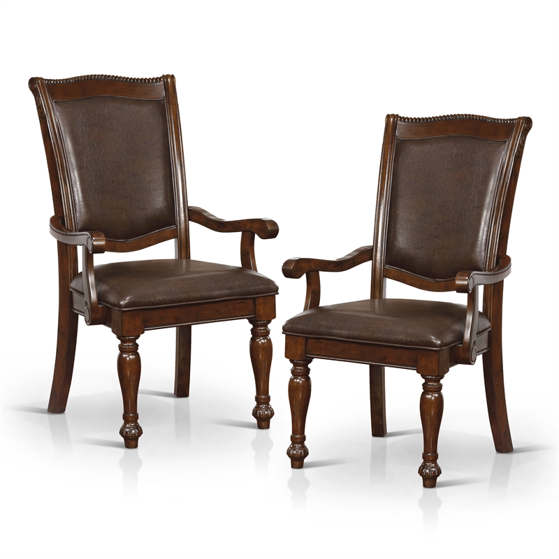 Furniture of America Alstroemeria Wood 9-piece Dining Set in Brown Cherry