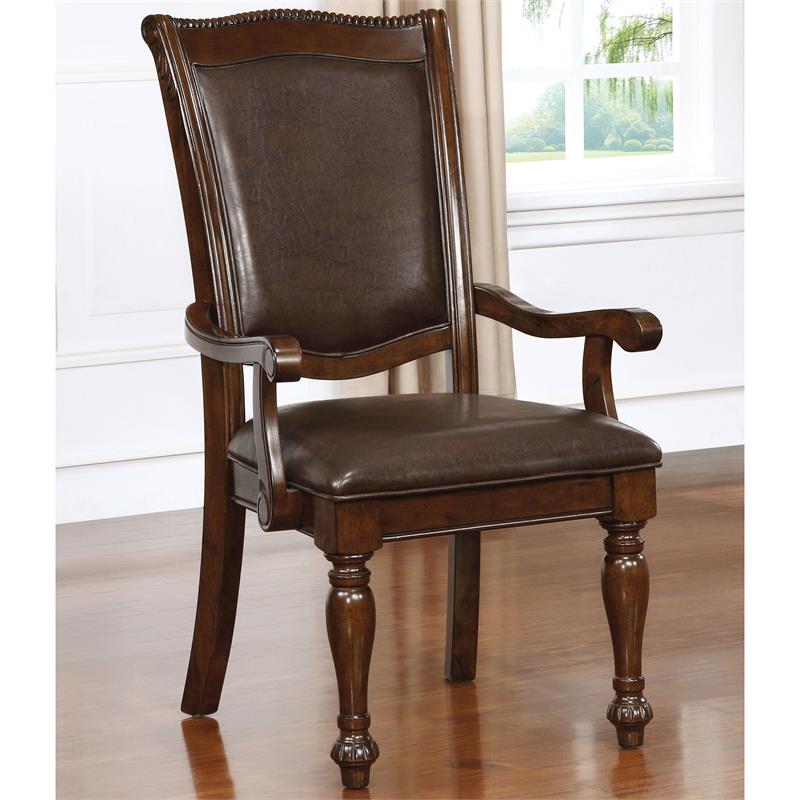 Furniture of America Alstroemeria Wood 9-piece Dining Set in Brown Cherry