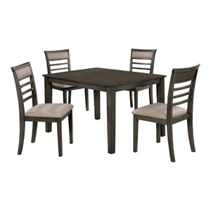 Furniture of America Alyssum Rustic Wood 5-Piece Dining Set in Weathered Gray