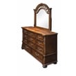 Furniture of America Eleo Solid Wood 2-Piece Dresser and Mirror in Brown Cherry