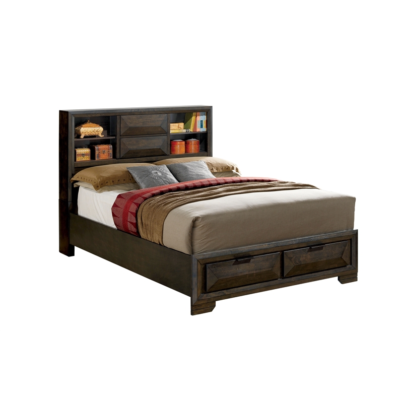 Queen Furniture of America Strauss 2-Piece Espresso Wood Bedroom Set