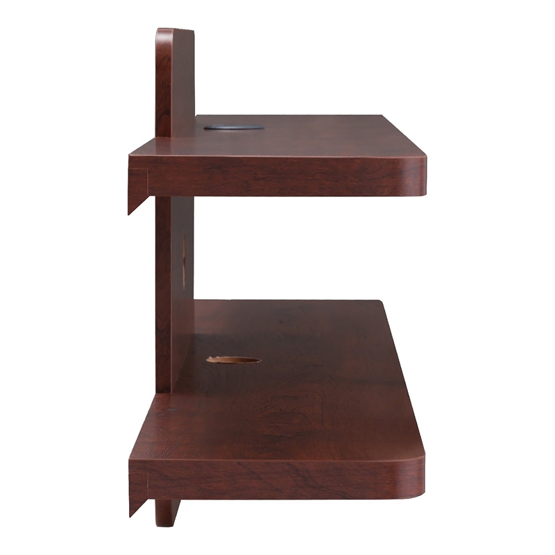 Furniture of America Brie Wood 2-Tier Floating TV Stand in Vintage Walnut