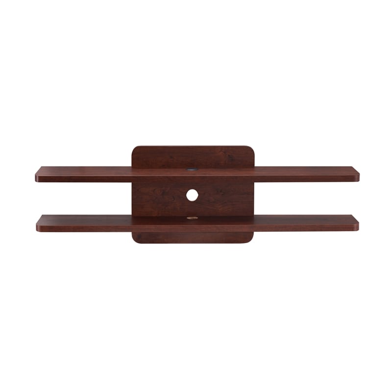 Furniture of America Brie Wood 2-Tier Floating TV Stand in Vintage Walnut