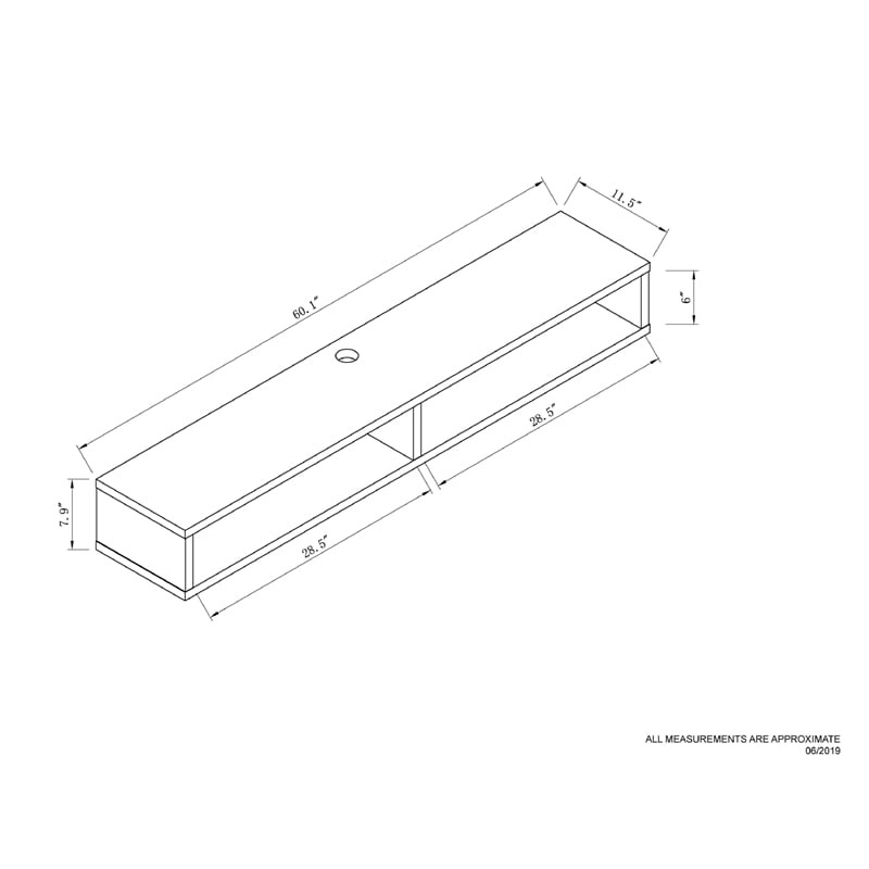 Furniture of America Astro Wood Wall Mounted 60