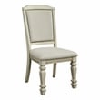 Furniture of America Gaines Fabric Padded Side Chair in Antique White (Set of 2)