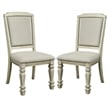 Furniture of America Gaines Fabric Padded Side Chair in Antique White (Set of 2)