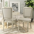 Furniture of America Gaines Fabric Padded Side Chair in Antique White (Set of 2)